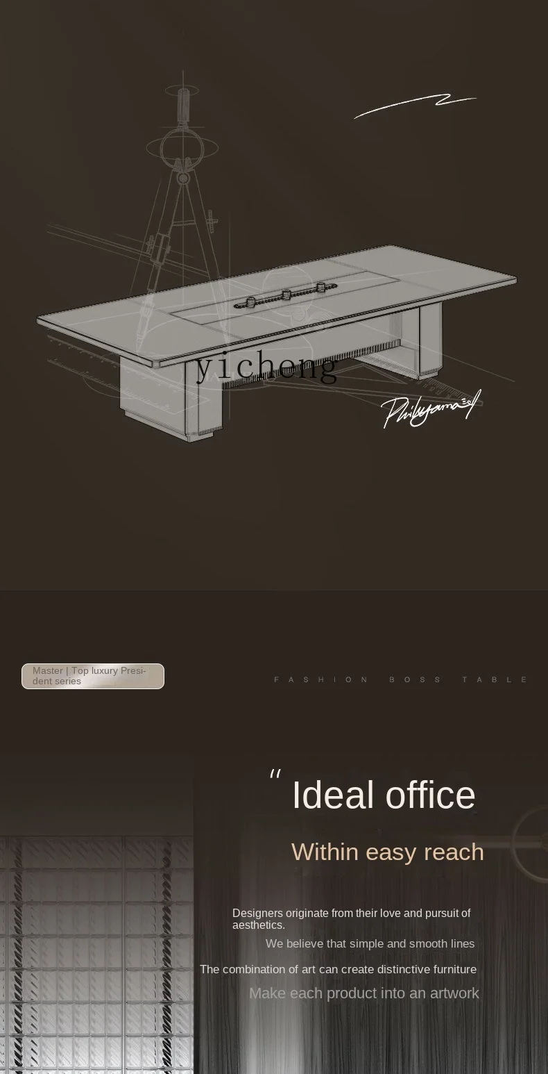 Tqh Large Conference Table and Chair Combination Negotiation Long Table Office Meeting Room Reception Work Desk Director Table