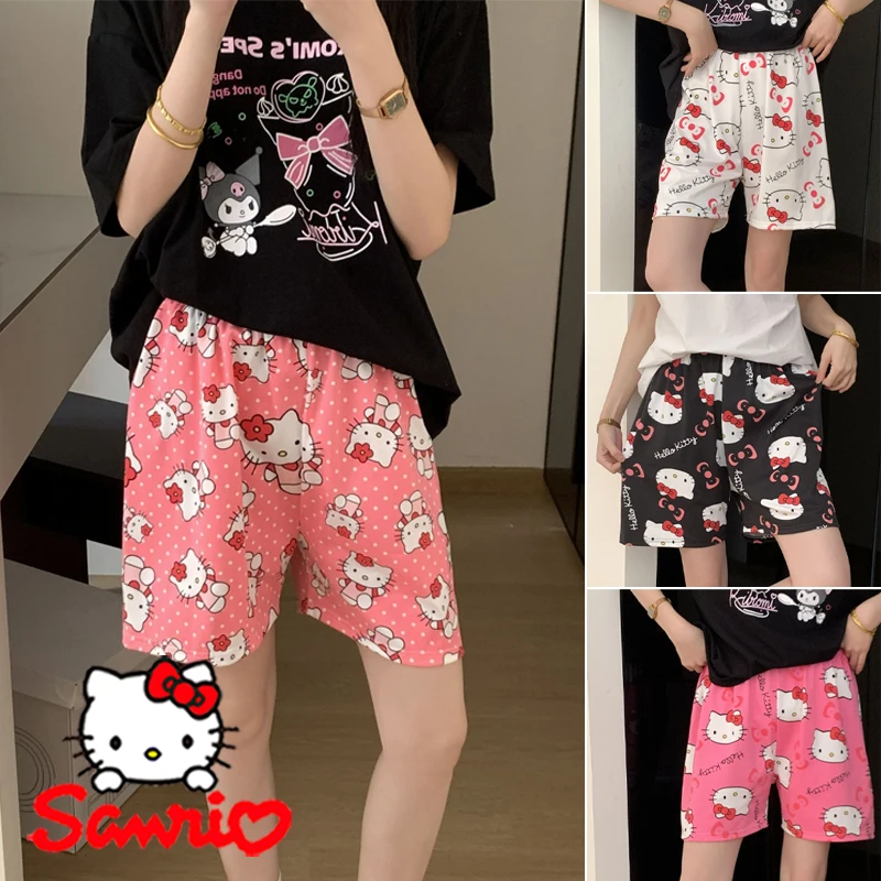 

Sanrio Hello Kitty Women's Shorts Kawaii Cartoon Fashion Girls Loose Printed Beach Pants Summer Loose Home Casual Shorts Gifts