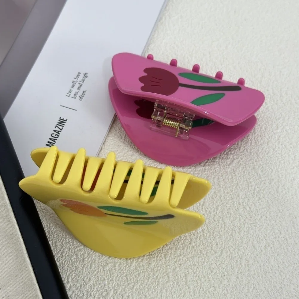 

Шикарная уксусная кислота, цветок тюльпана, коготь для волос, форма цветка, геометрическая заколка для волос, головные уборы, повседневная укладка