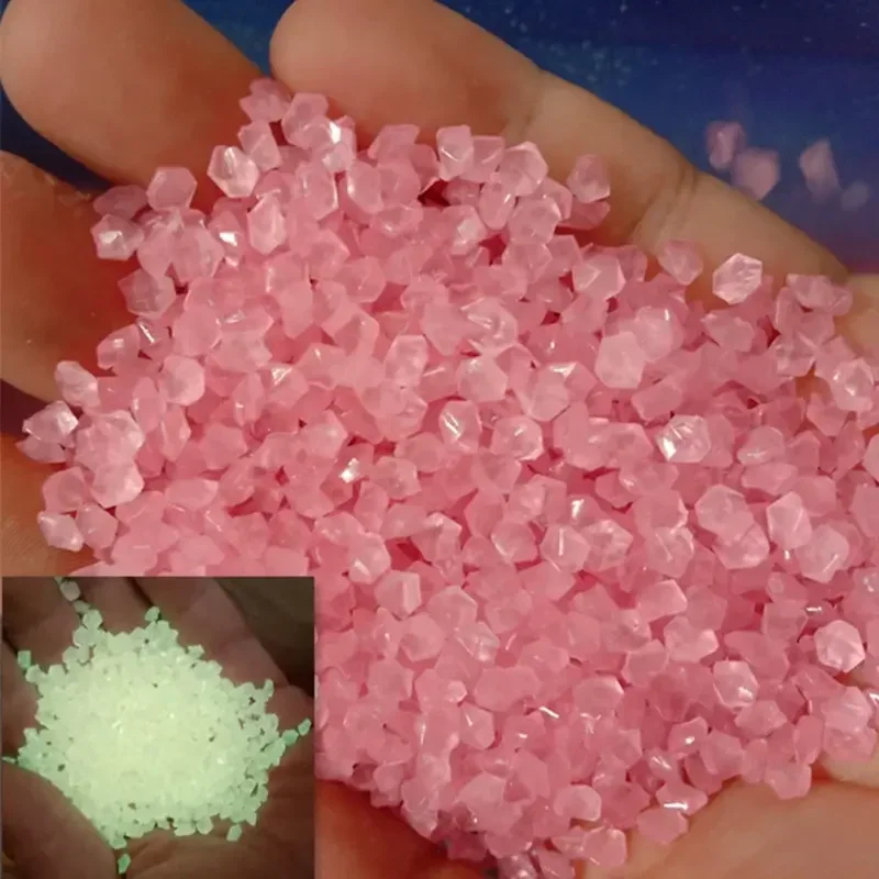 1000 Stück 3–5 mm leuchtender Sand, leuchtet im Dunkeln, Kieselsteine, Hausgarten, Hof, Außenweg, Rasendekorationen, Aquarium, Aquarium-Dekoration