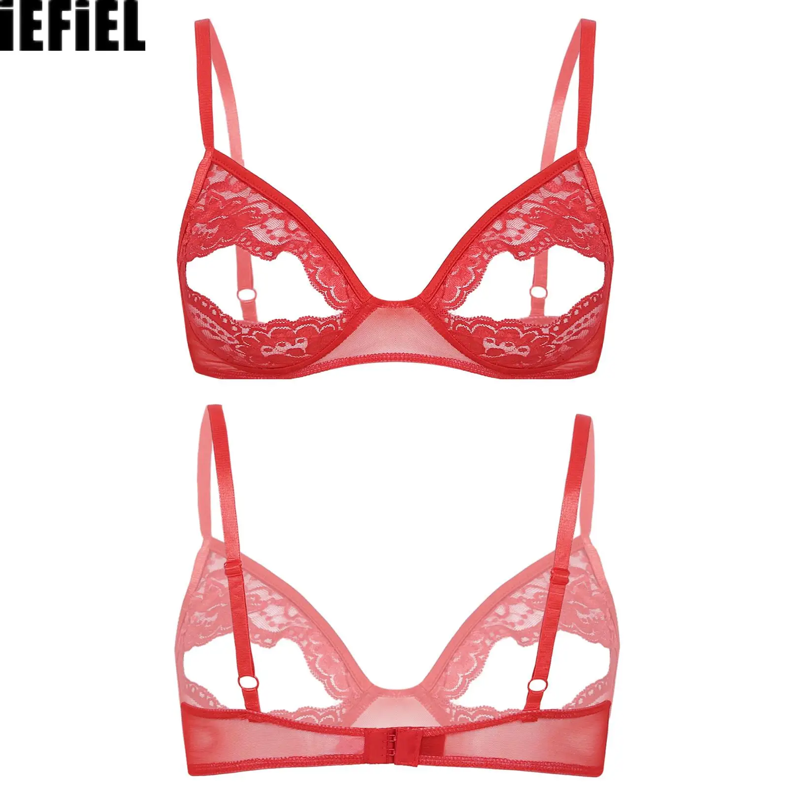 

Женский мягкий прозрачный кружевной бюстгальтер, нижнее белье с цветочным принтом, регулируемые бретели-спагетти, бюстгальтер без косточек с разрезом на сосках, бюстгальтер без косточек, топ без подкладки