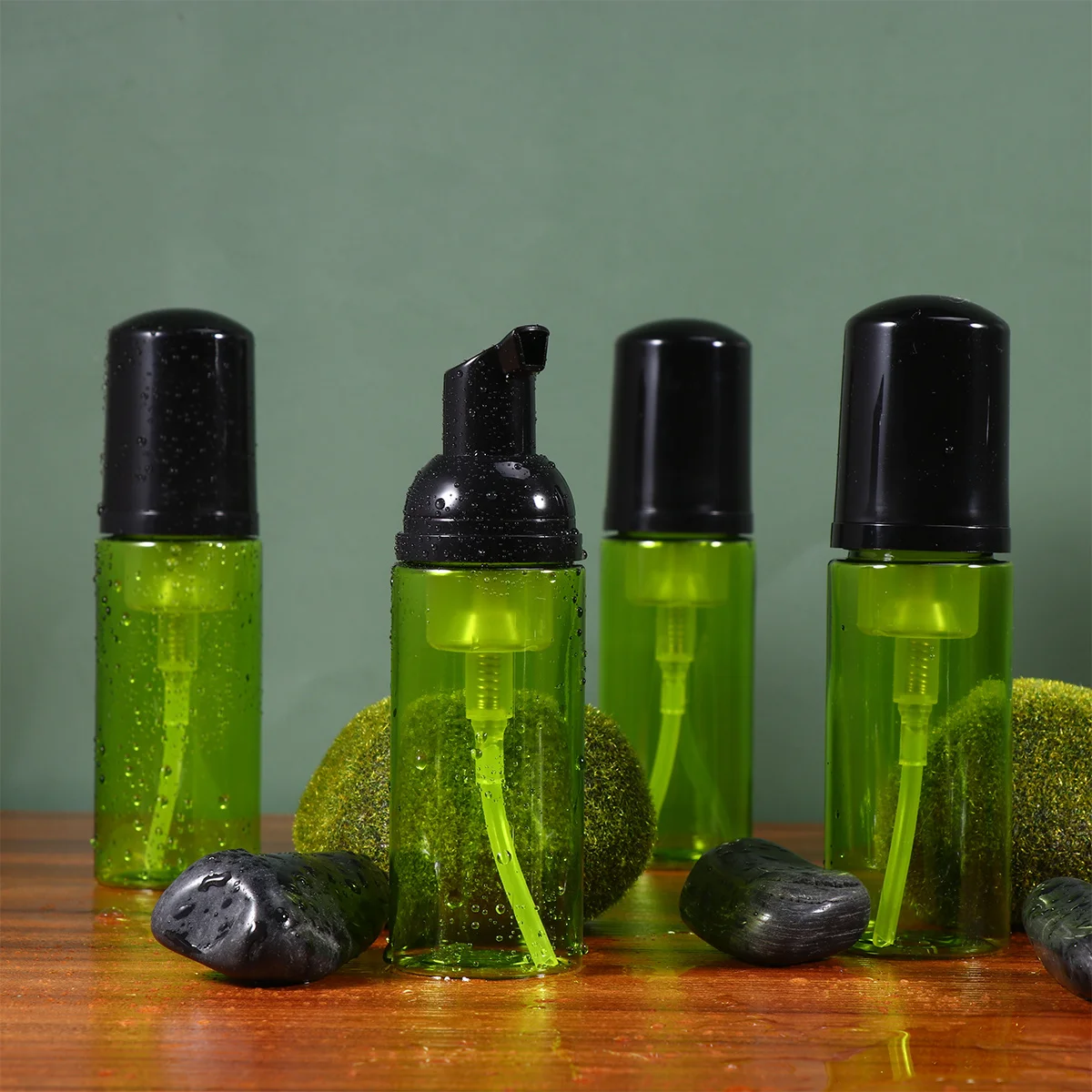 

6pcs 60Ml Empty Plastic Dispenser For Essential Oils Lotion Travel Squeeze Bottles Portable Storage Bottle Green
