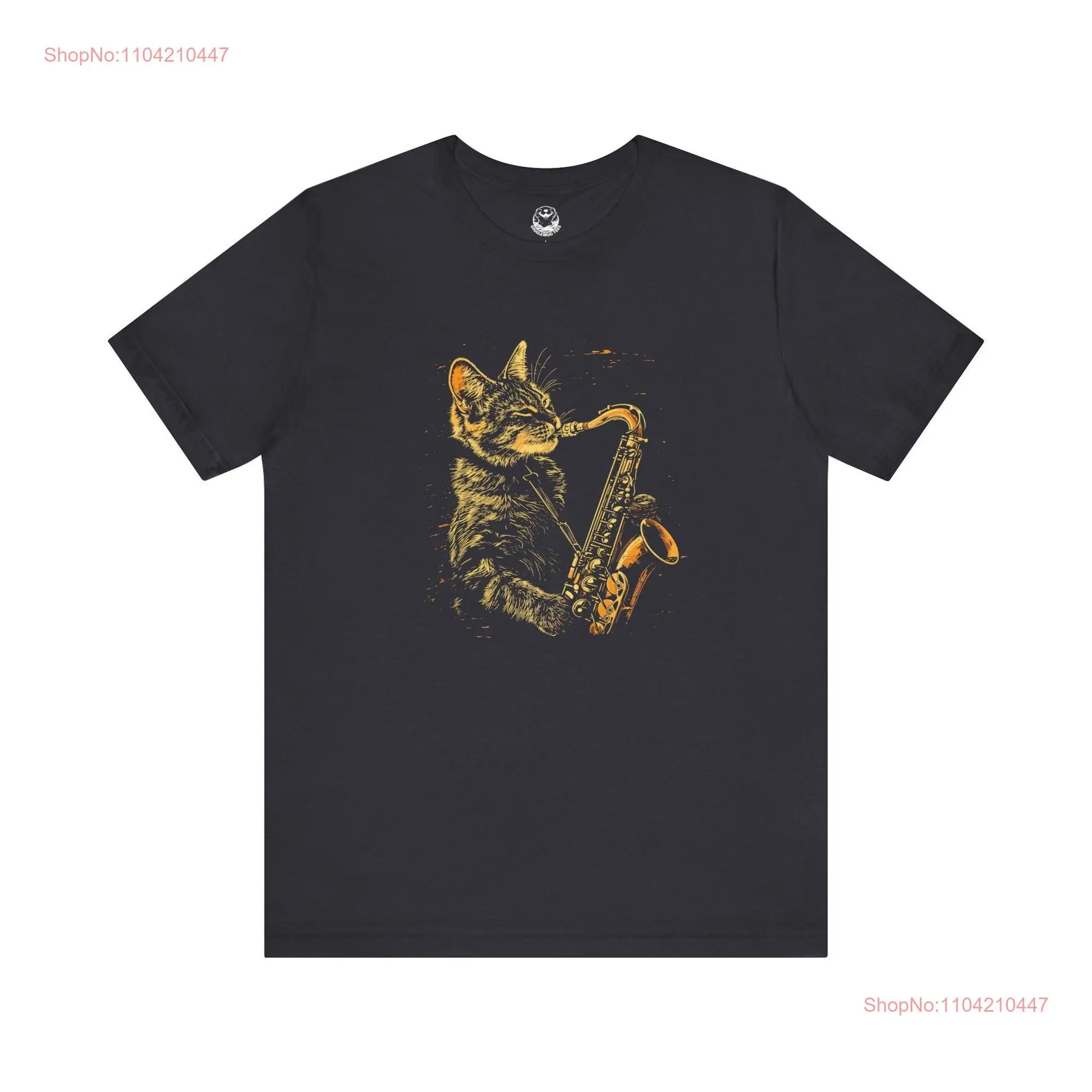 Saxy Cat Saxophone Feline Jazz Musician T Shirt Unique Sax Player Lover GT0184NW long or short sleeves