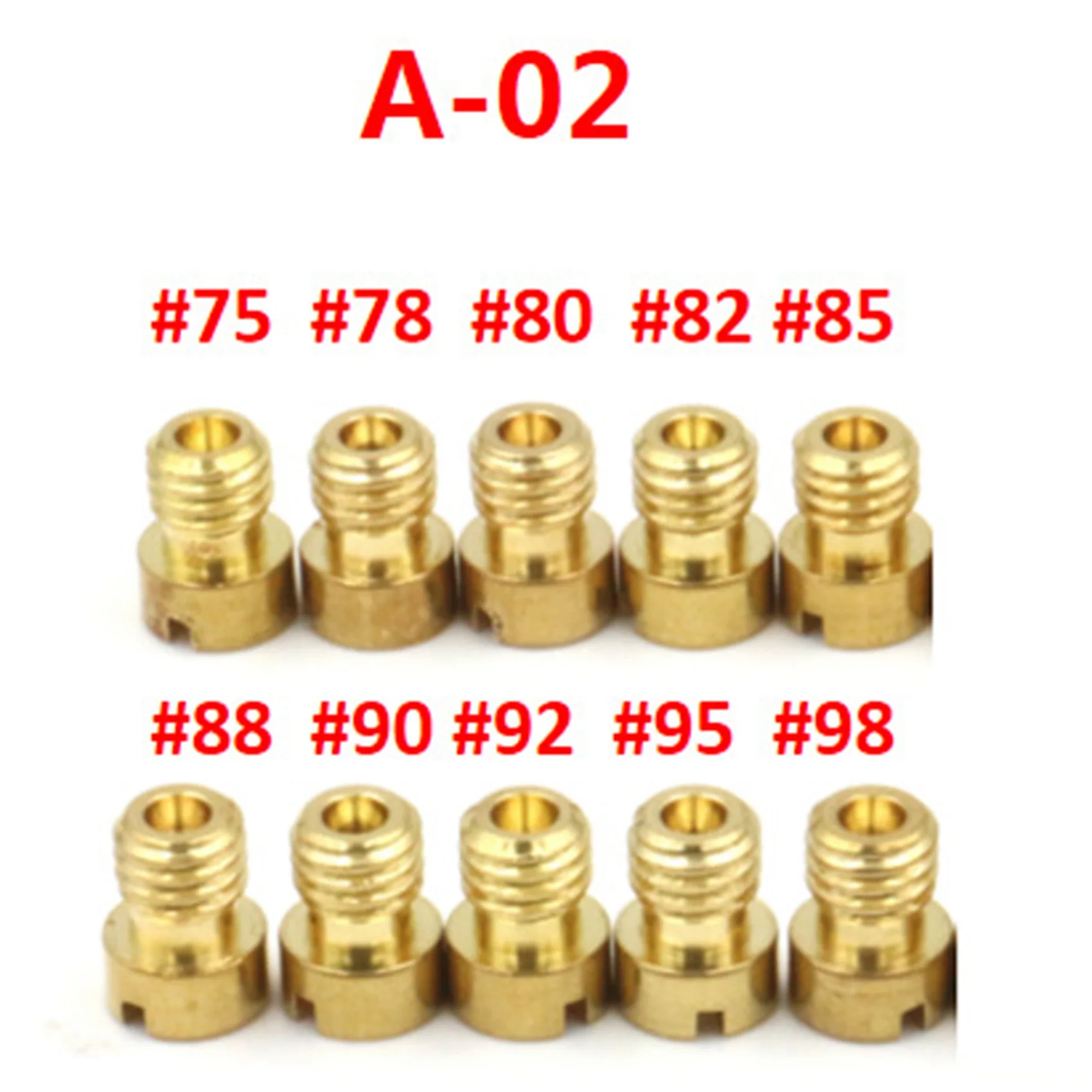 10PCS Suitable for the Main Spray Scooter Bucket PE24/26/27/30 Halma CG-125 Nibi Carburetor Measuring Hole Nozzle A-02