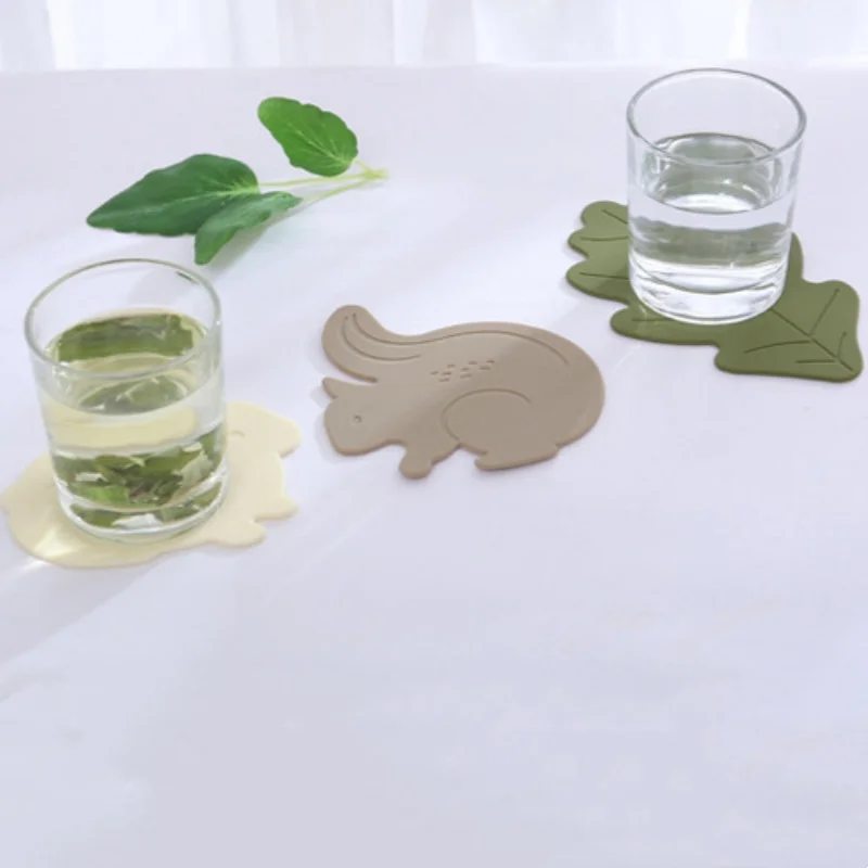 Animal Silicone Coasters Creative Simplicity Clouds Waterproof Non-slip Pad Home Dining Table Heat Insulation Durable Coaster