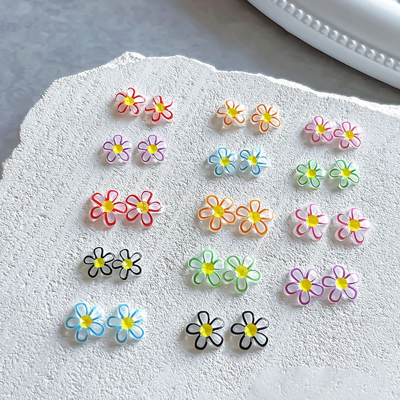20 قطعة اختراق الجليد خمسة البتلة زهرة مسمار الملحقات الملونة مختلطة الراتنج مسمار الحفر ثلاثية الأبعاد مجوهرات أظافر مواد الديكور #1