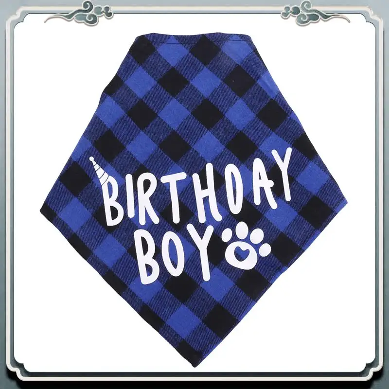 AC76-Forniture per feste di compleanno per cani, cappello di compleanno per animali domestici e set di bandana per compleanno per cani da ragazzo
