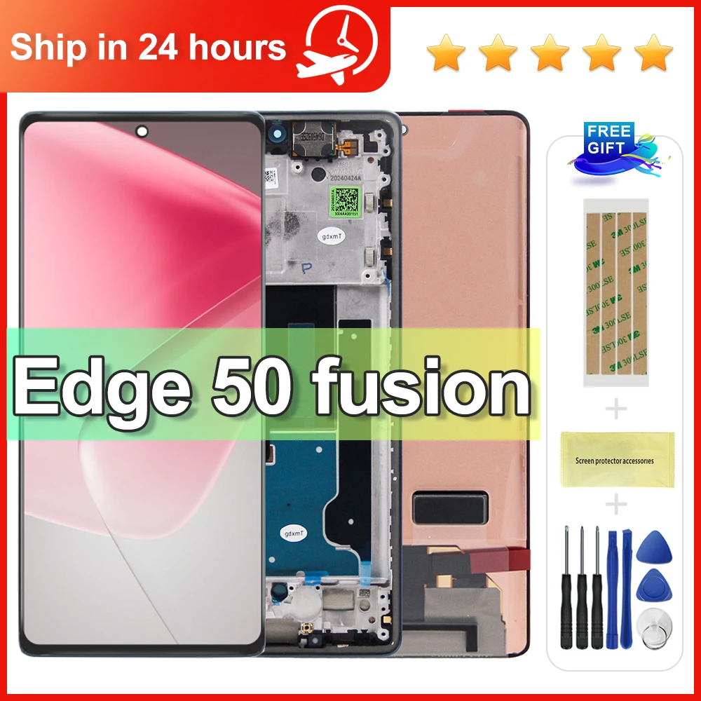 For Motorola Edge 50 Fusion 6.7 Inch LCD Replacement Display Touch Screen Digitizer Compatible with XT2429-1 Model