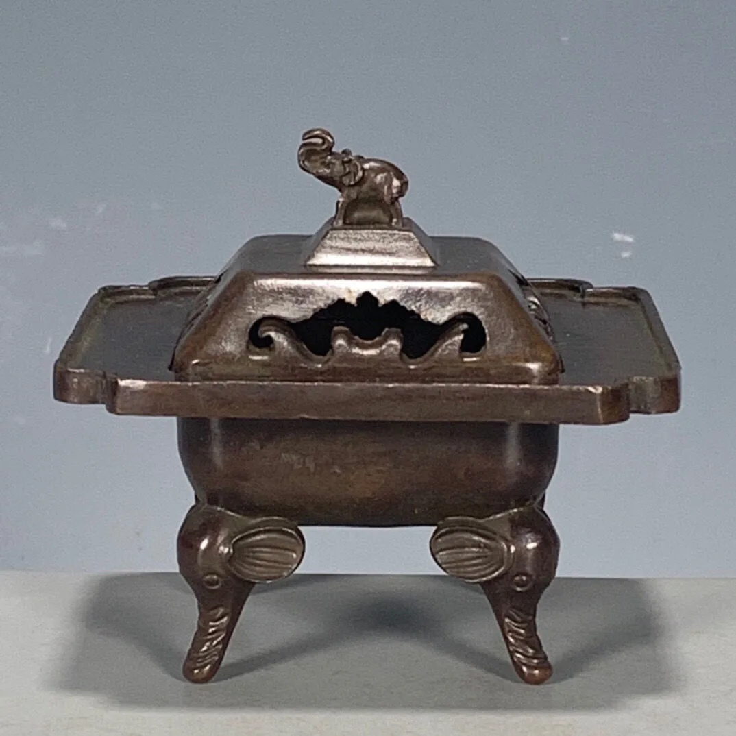 

Qing Dynasty Qianlong Four legged Tripod Elephant Incense Burner, Decorative Items, Old Four legged