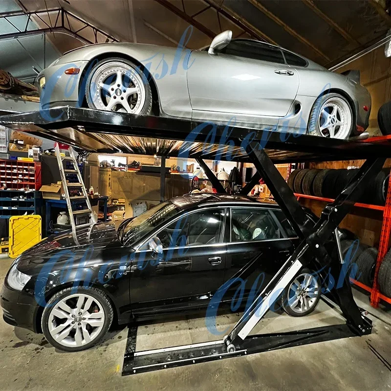 Elevación de coche, estacionamiento, doble nivel, almacenamiento de coche, equipo de elevación, tijera Vertical, elevador hidráulico de apilador de coche