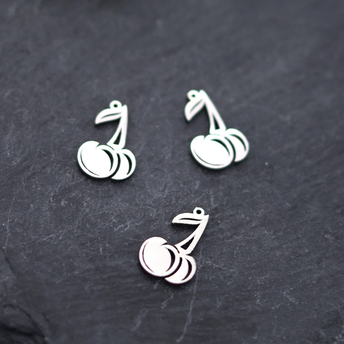 3pcs Small Sweet Cherry Charm For Jewelry Making Necklace Pendant Diy Accessories Craft Supplies