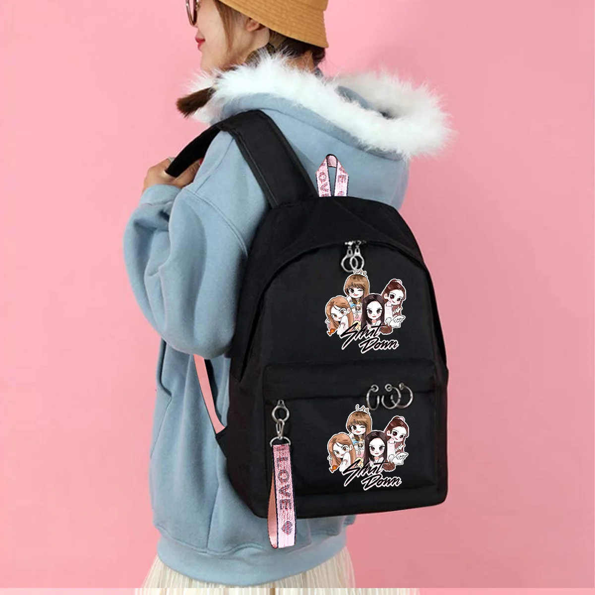 

Alikpop Adorable Shut Down Cartoon Anime Backpack - Fashionable Schoolbag with Spacious Compartments for Casual Outdoor Travel