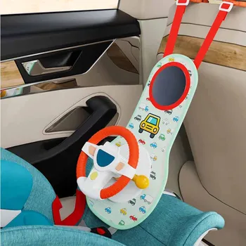 Kids steering wheel toy children back seat simulation musical sounds simulation driving steering wheel early learning puzzle toy