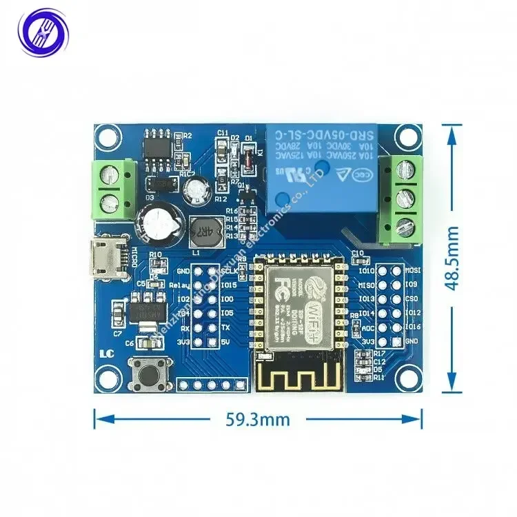 DC5-80V Power Supply ESP8266 WiFi Single-Channel Relay Module ESP-12F Development Board