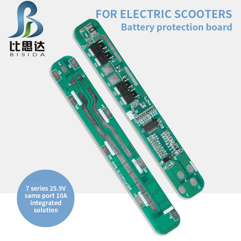 Bisida 25.9V BMS 7 series 10A charging and discharging at the same port for scooter, balance car battery pack