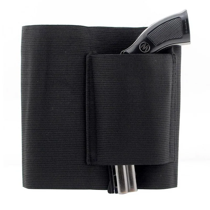 Universal Tactical Belly Band Pistol Holster Hunting Waist Belt Glock 17 19 22 Gun Pouch Concealed Carry Elastic Girdle