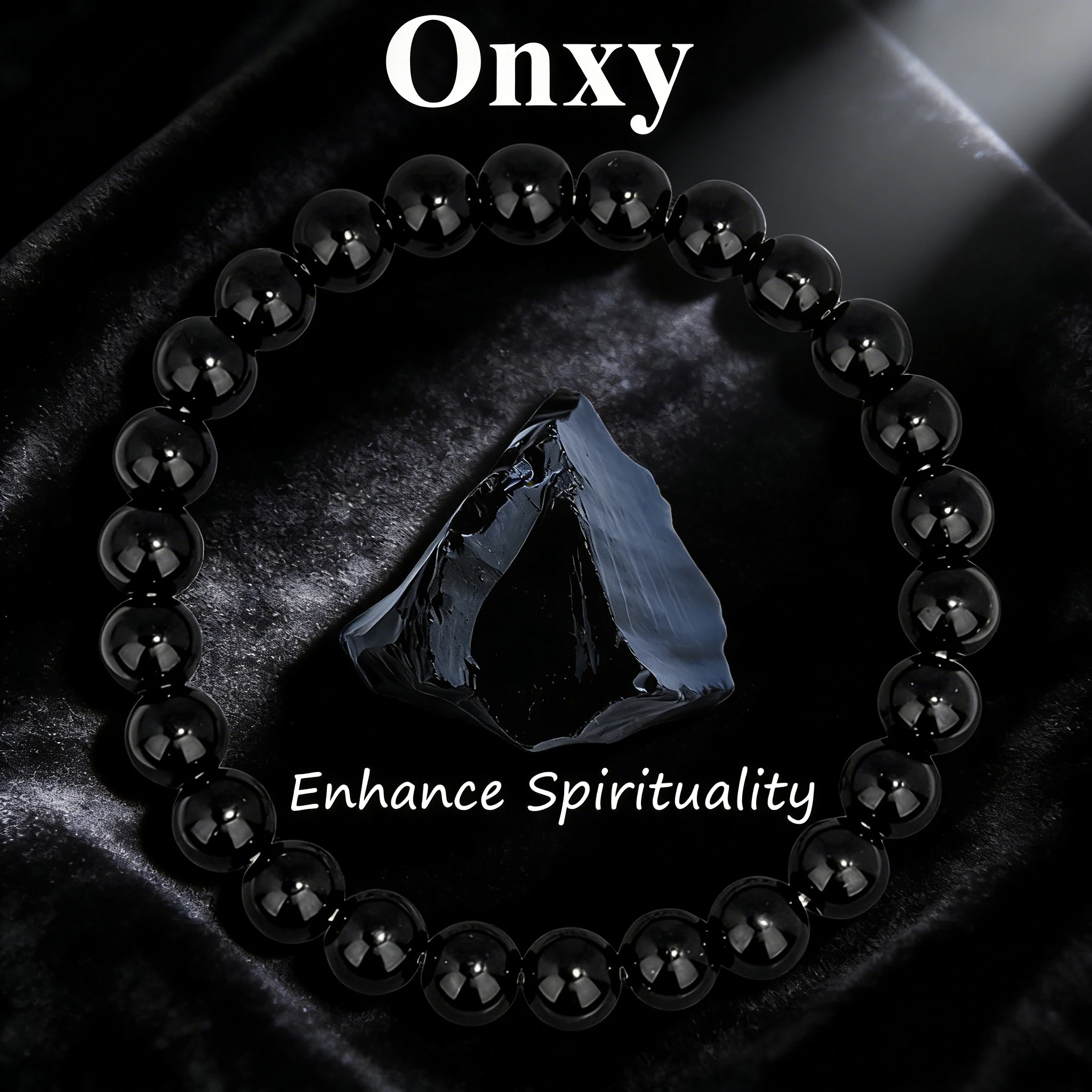 High Quality Natural Onyx Stone Bracelet with 6mm 8mm 10mm Round Beads Vitality & Reiki & Charm Handmade Gift for Women Men