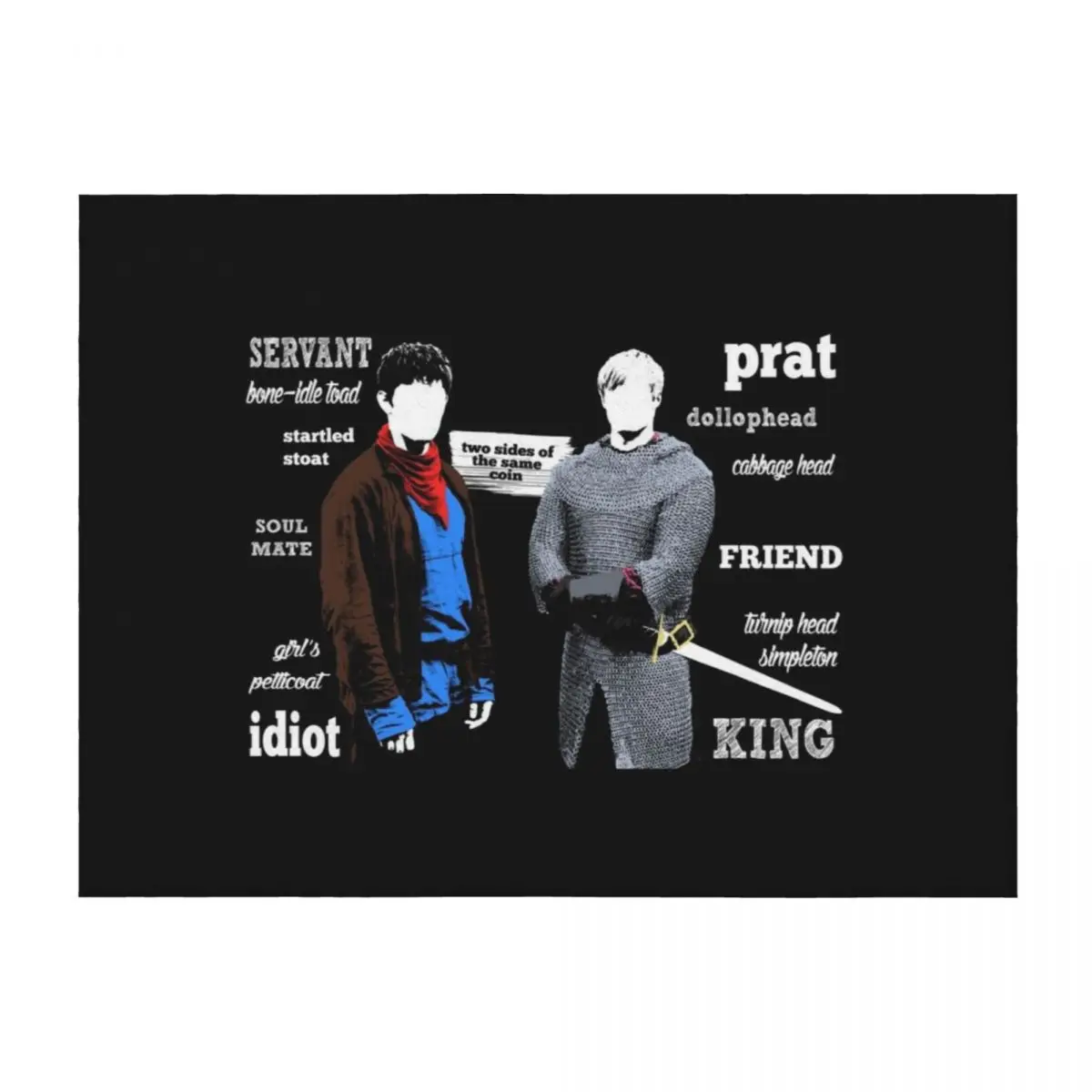 

Merlin and Arthur Titles Throw Blanket Sofas cosplay anime Soft Plaid For Decorative Sofa Blankets