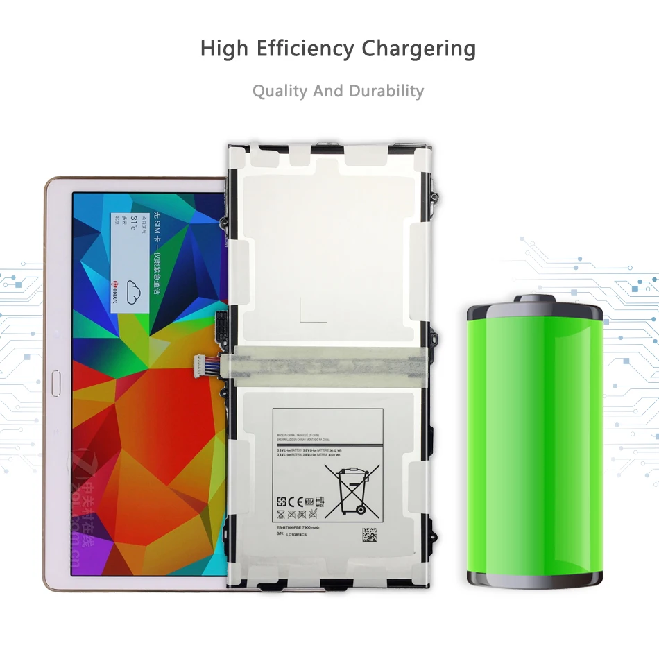 EB-BT800FBE High Capacity Replacement Battery For Samsung Galaxy Tab S 10.5 SM T800 T801 T805 T807 T807A T807P 7900mAh