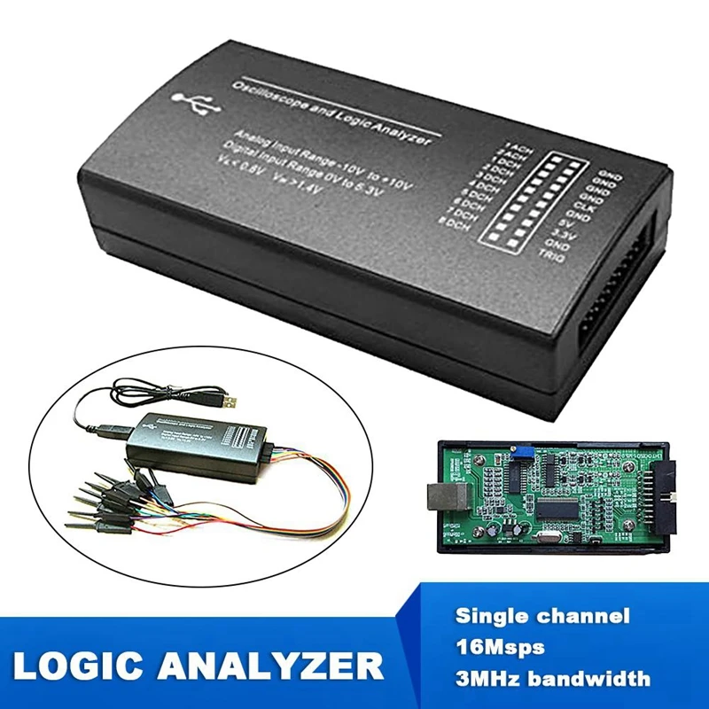 LHT00SU1 Virtual Oscilloscope Logic Analyzer Multifunctional Full-Featured Signal Generator With 16Mhz Max Sampling Rate Durable