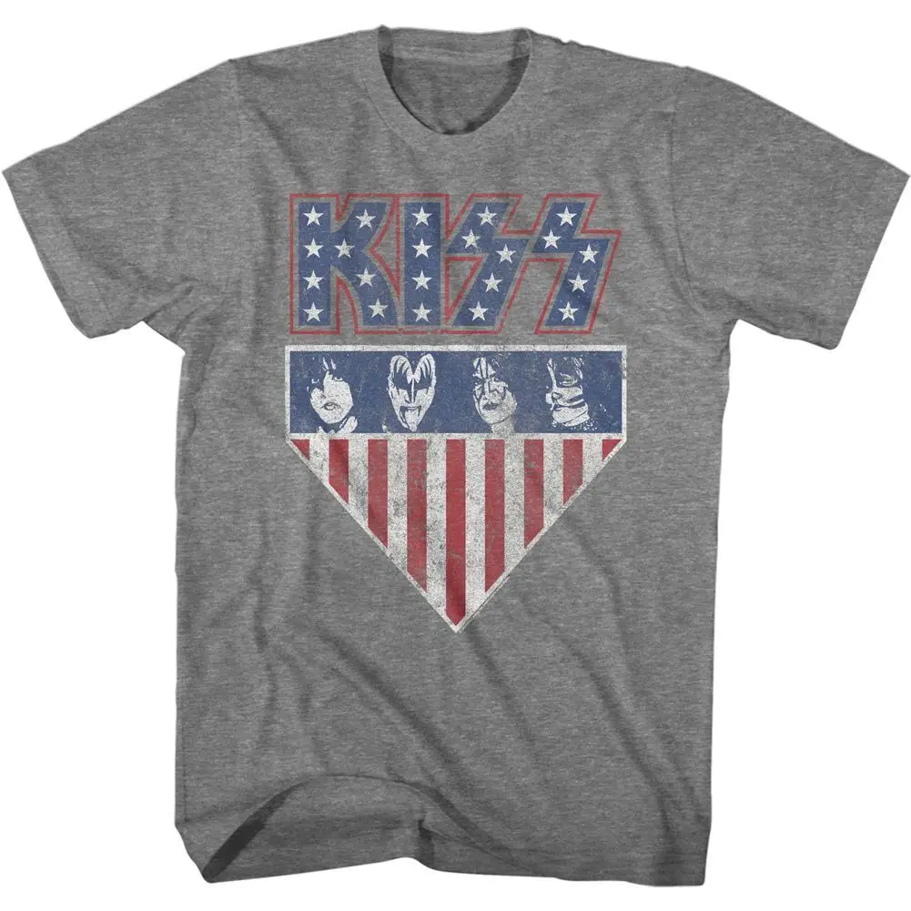

Kiss Usa Heather Adult T Shirt