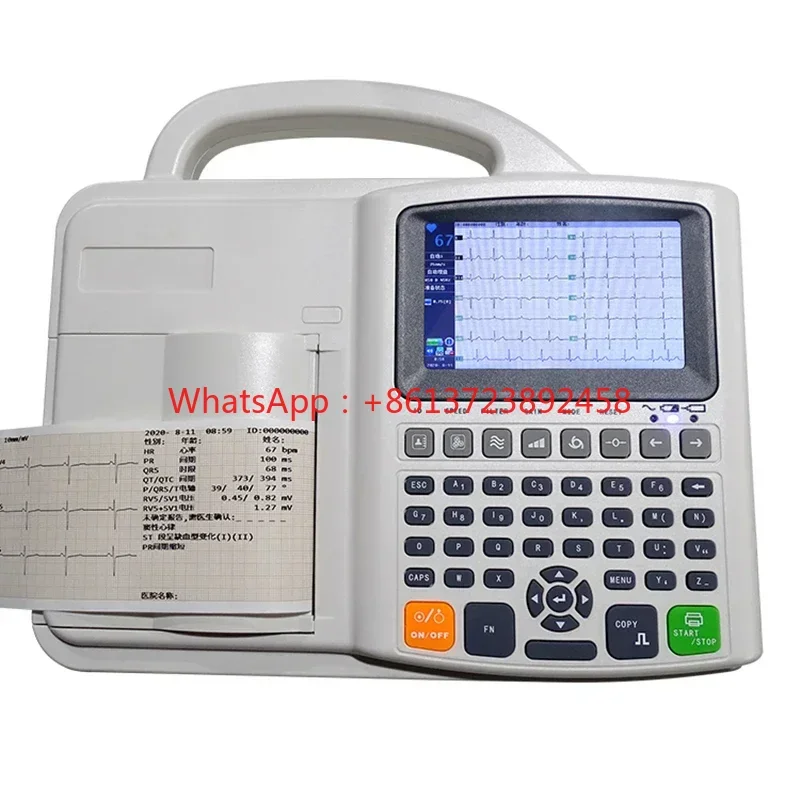 Human Or Animal Digital 3 Channel 12 Leads ECG/EKG Machine Electrocardiograph