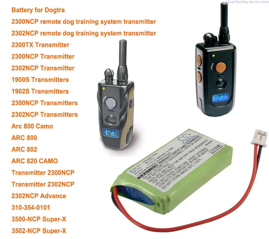 Cameron Sino 500mAh Battery BP74T2 for Dogtra 1900S Transmitters,1902S,2300NCP Transmitters,2300TX,2302NCP,3500-NCP,3502-NCP