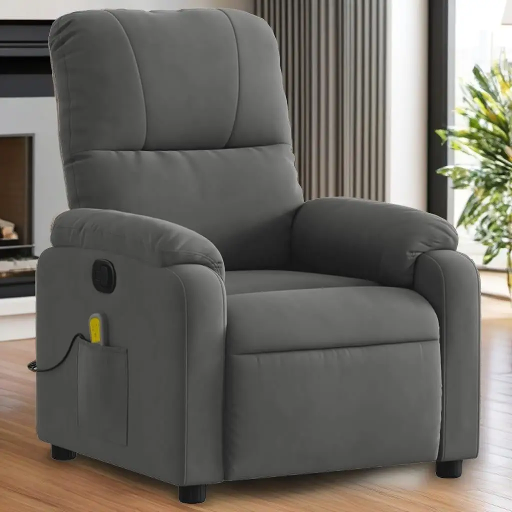 Dark Gray Microfiber Massage Recliner Chair - Comfort & Relaxation