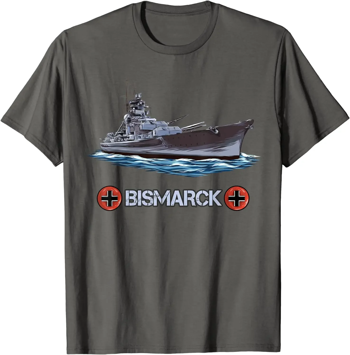 World War 2 German Naval  Otto Von Bismarck Battleship T-Shirt Short Sleeve Casual Cotton O-Neck Summer  Tees