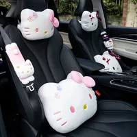 Soft Hello Kitty Back Cushion Car Headrest Seat Belt Cover Comfortable Lumbar Support Sofa Bed Throw Pillow Home Decor Girl