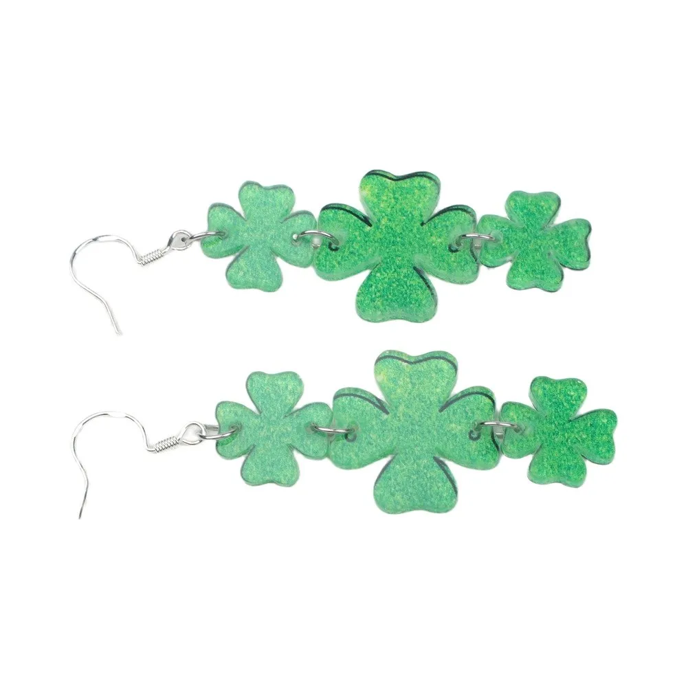 St Patricks Day for acrylic Earrings with Shamrock Horseshoe and for top Hat Party Accessories Lightweight for