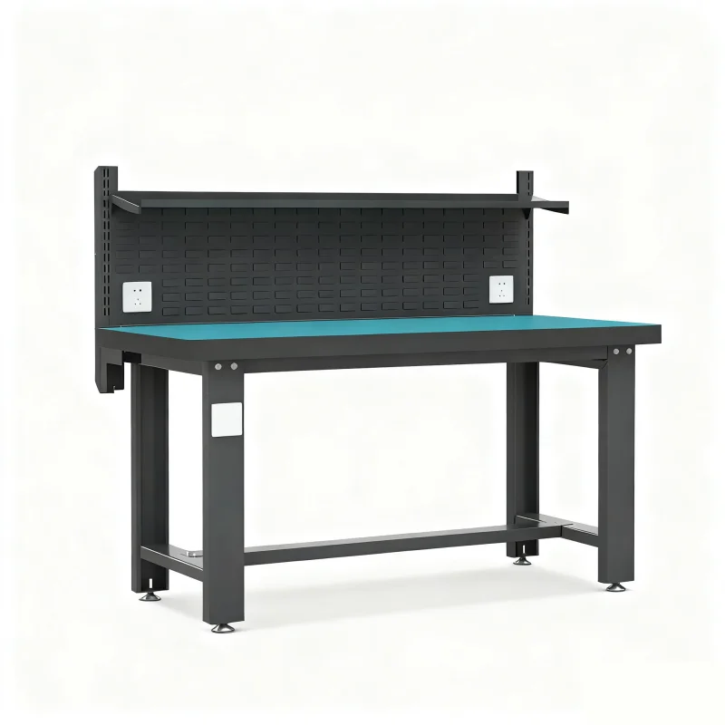 Heavy-Duty Anti-Static Workbench with Multi-Functional H620mm Pegboard Woodworking Bench Operation Inspection Table L1200*W750mm