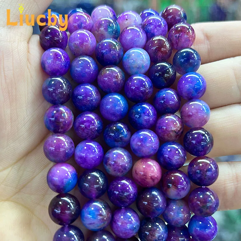 Natural Starry Sky Sugilite Stone Handmade Beads For Jewelry Making DIY Accessories Necklace Bracelets 15