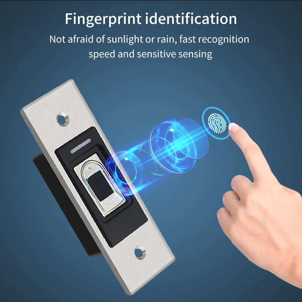 Inteligente Bio Teclado de Impressão Digital Zinco, RFID, EM, IC, Abridor de Porta, Teclado de Metal, Autônomo com Design Embutido, Controlador Wiegand, IP68