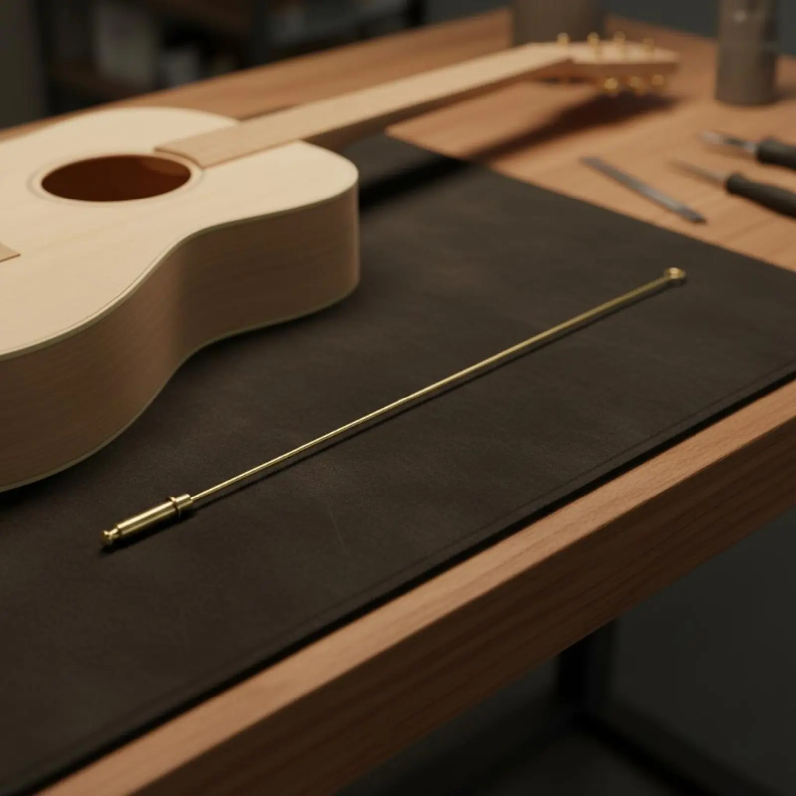 

Endpin Audio Connector Installation Tool Brass Construction Hollow Frame Guitar Wiring Tool for Luthiers