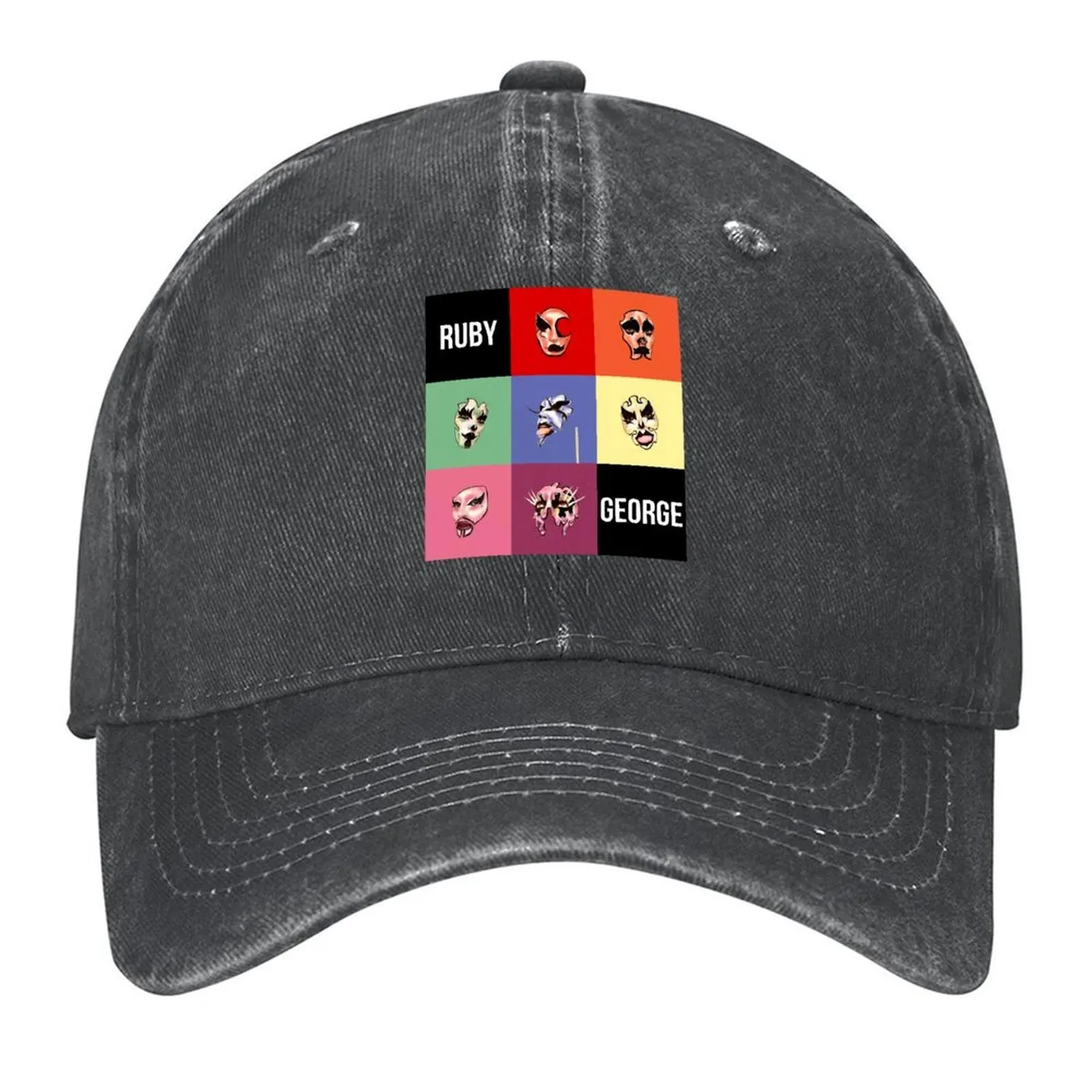 

Ruby George Rainbow Squares Baseball Cap Designer Hat Beach Bag luxury caps Military Tactical Cap Women's Beach Men's
