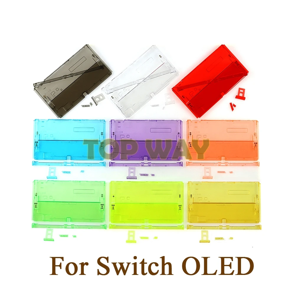

5sets Full Set Replacement For NS Switch OLED Transparent Host Case With Volume Key Power Button For Switch OLED