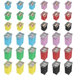 DaierTek 36Pcs Jcase Fuse Automotive Tall/Standard and Low Profile Jcase Box Shaped Fuses Assortment Kit 20A 30A 40A 50A 60A 80A