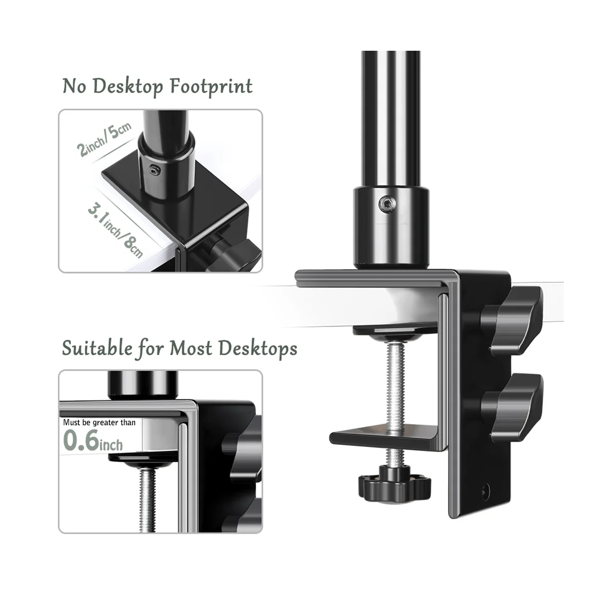 カメラデスクマウントC三脚クランプデスクマウントライトスタンド付き