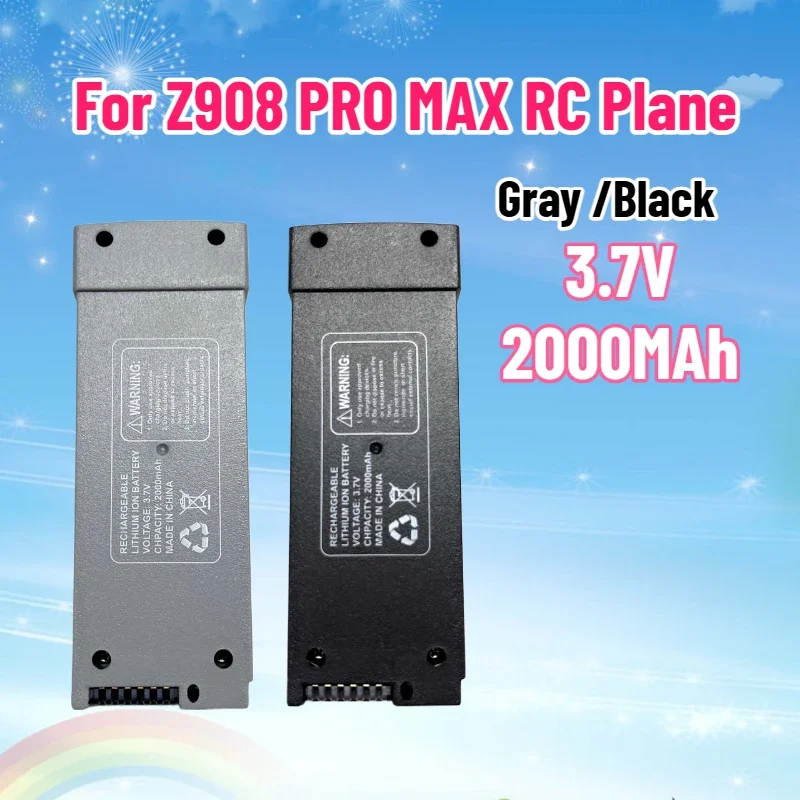 SWZY 3.7V 2000MAh Z908 Pro MAX Battery for Z908 PRO MAX RC Plane Z908 MAX Gray Battery Quadcopter Helicopter Parts