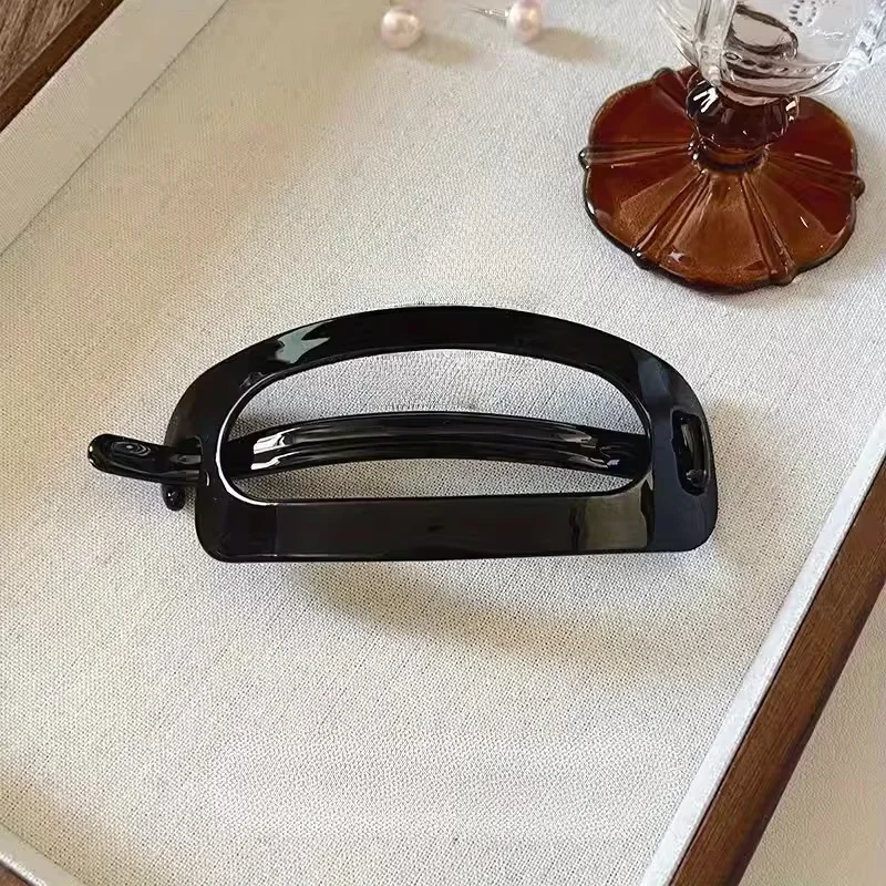 Elegante Ovale Acryl-Haarspange - Große, Vintage-Inspirierte Twist-Haarklammer für Damen | Schickes Haaraccessoire von Aylhfo – Detail 4