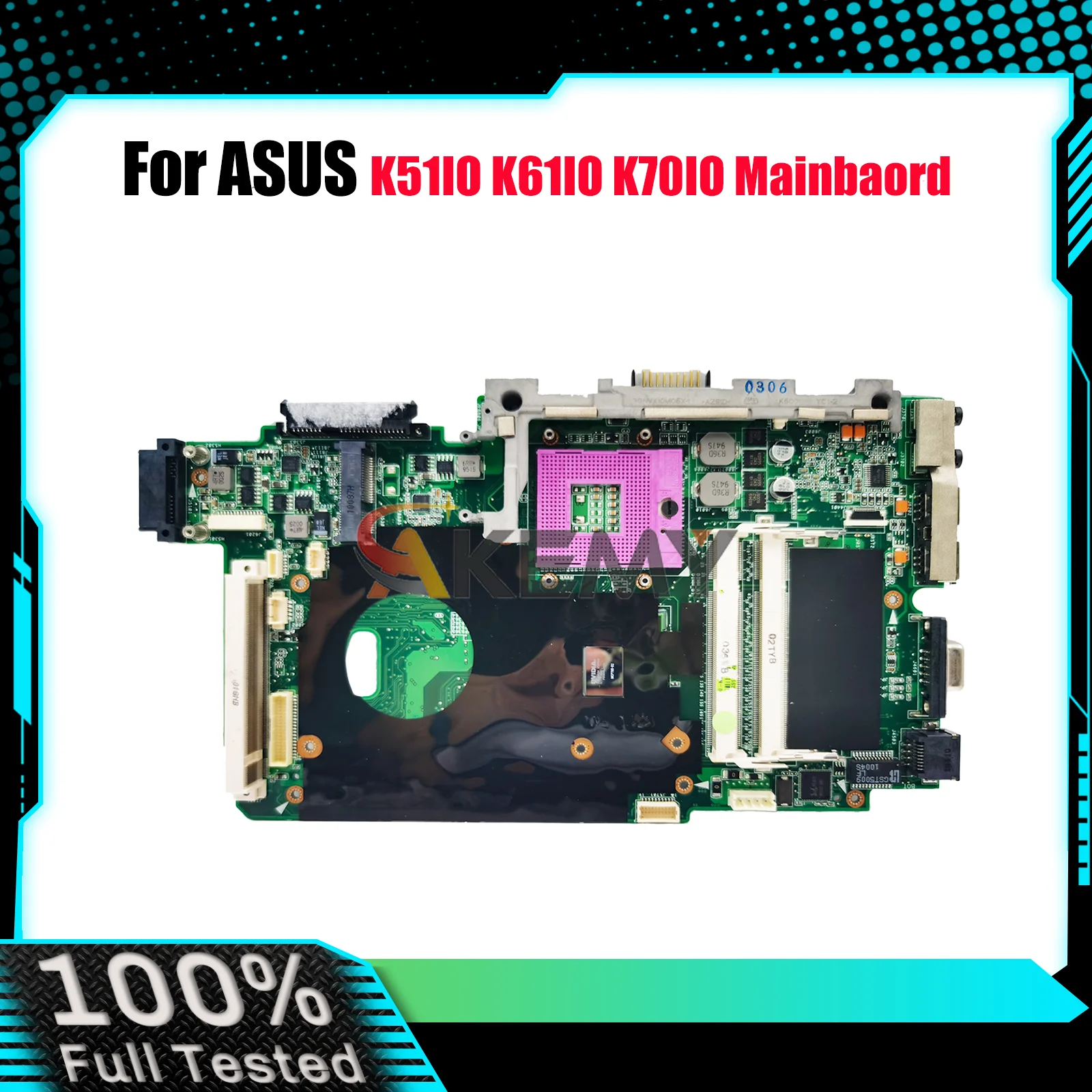 

K51IO Laptop Motherboard For ASUS K51IO K51I Notebook Mainboard This item is in stock 100% tests OK fast shipping High quality