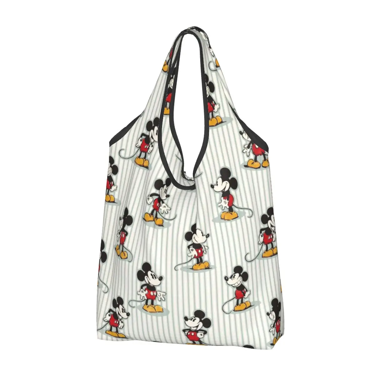 Cute Mickey Cartoon Grocery Bag Durable Large Reusable Recycle Foldable Heavy Duty Shopping Eco Bag Washable With Pouch