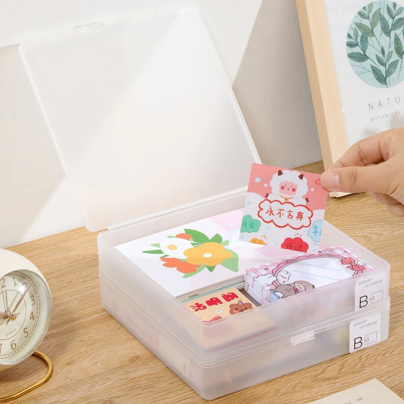 Idol Photo Card Storage Box Kpop Cards Organizier Photocards Collection Office ID Card Organizers Stationery Storage Cases