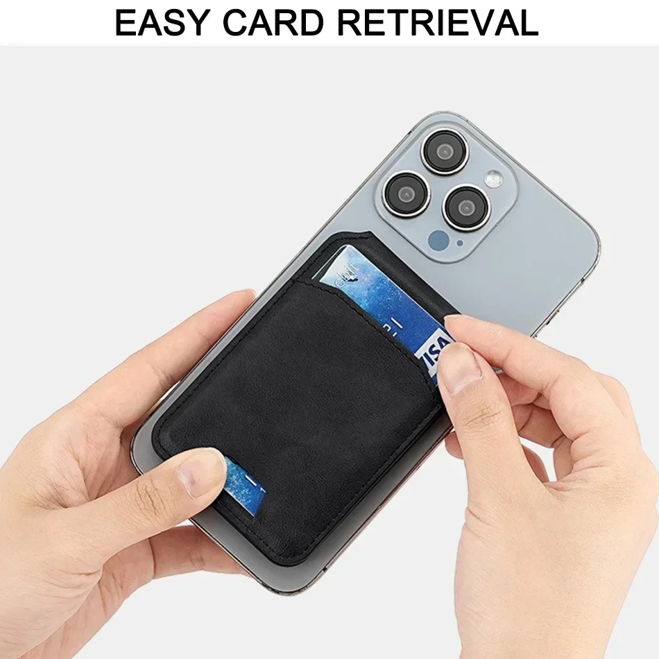 Magsafe بطاقة المحفظة حامل هاتف بولي Leather الجلود حامل البطاقة الممغنطة حالات الهاتف قوس حامل مع مسنده آيفون 13/14/15/16