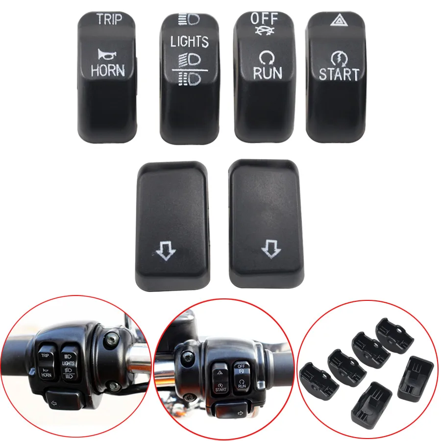 

Black Switch Housing Caps Button Cover For Harley Sportster XL883 1200 Dyna Softail 2011-2020 Motorbike Handlebar Controls Parts