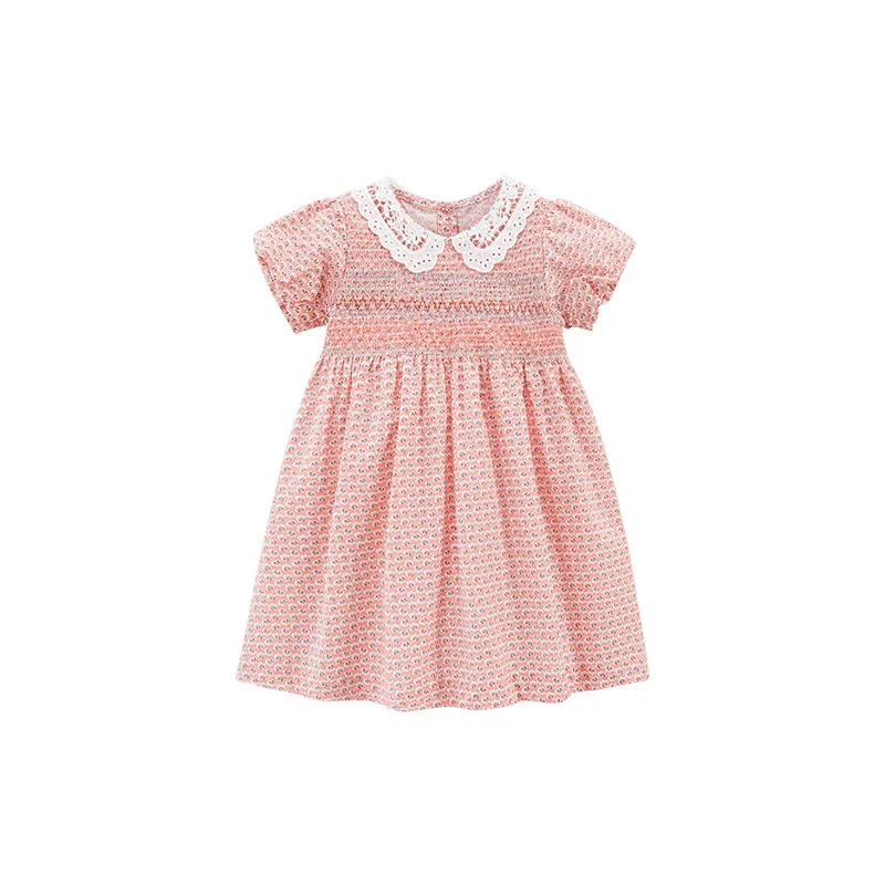 

Direct Supply Girls' Dress Ruched Girls' Dress Summer Short Sleeve Princess Dress