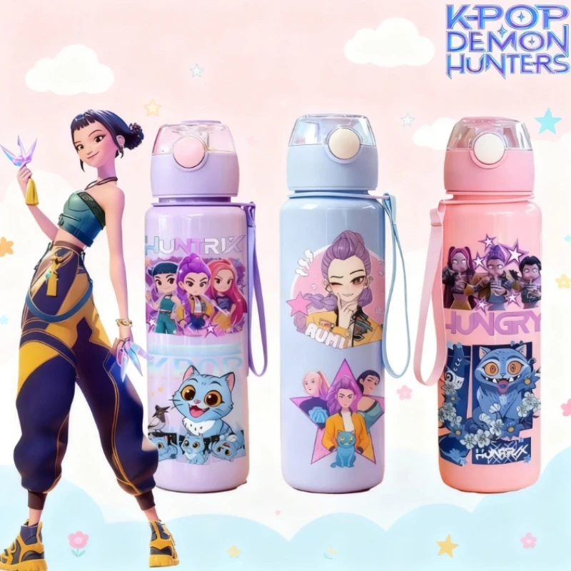 

Kpop Witch Hunters Team Water Bottle Creative Design Sports Style Reusable Outdoor Cycling Travel Fitness Jug
