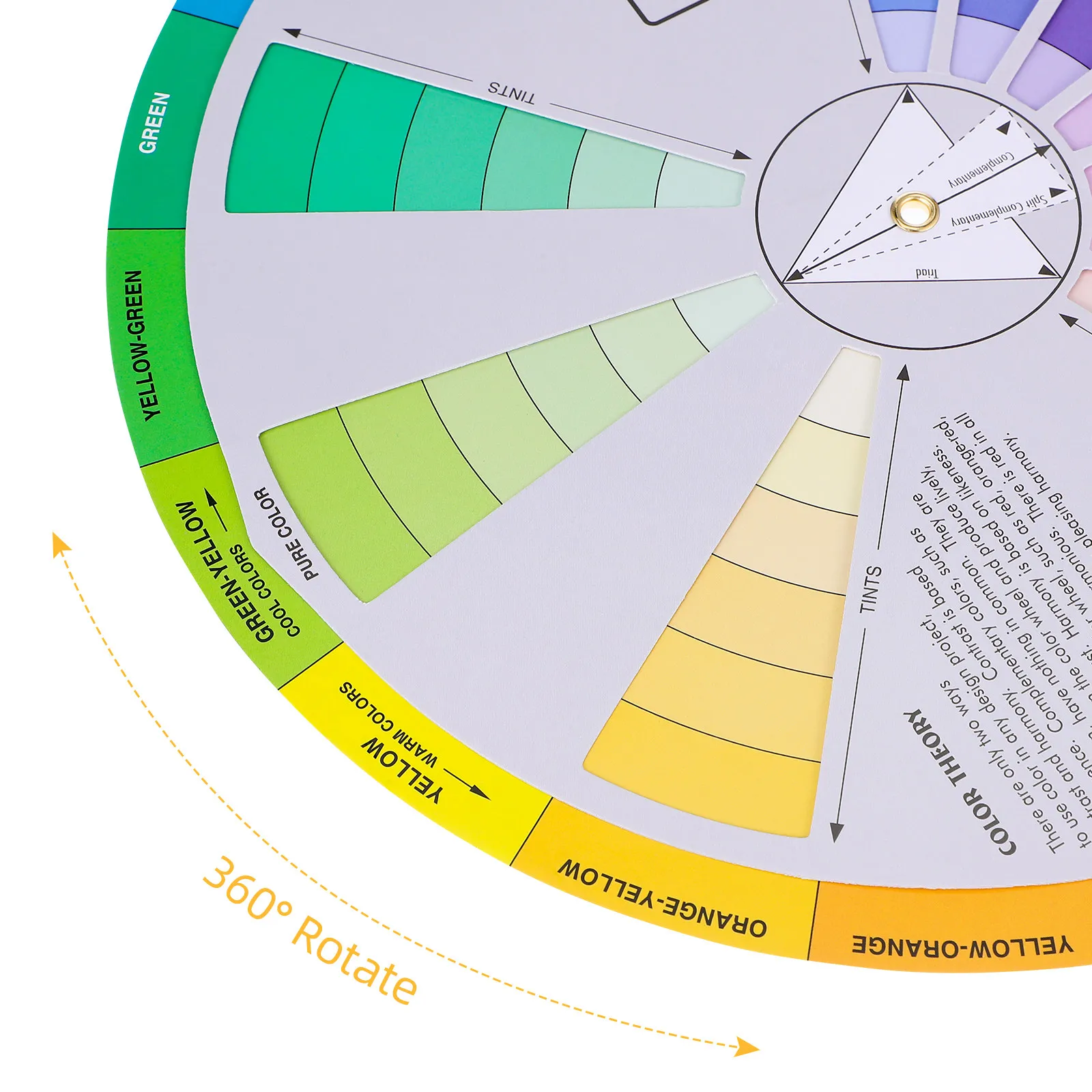 Color Wheel Chart Creative Rotation Board Tool Easy Color Relationships Learning for Nail Art Tattoo Painting Supplies