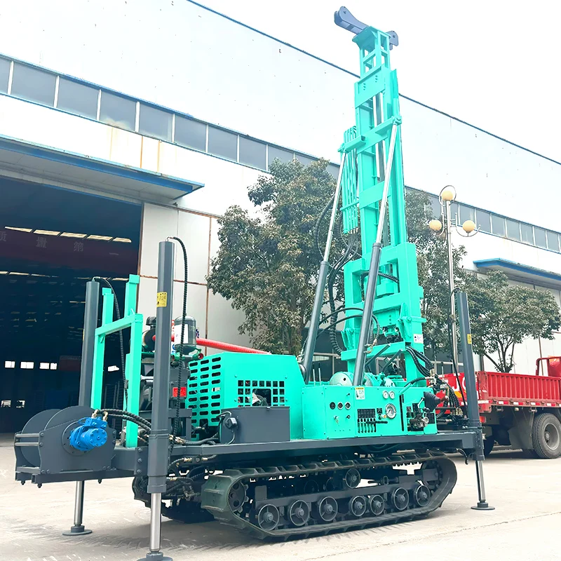 Hot selling portable pneumatic tracked water well drilling rig Customized 180M/260M/280M/300M/350M, easy to operate